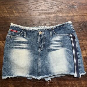 Y2K Jalate vintage whisker raw hem waist mini skirt skort size 7/8 29” boho
